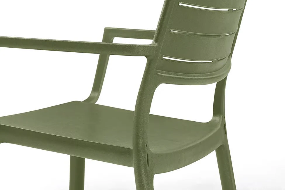 PRE ORDER: SEP. - Keter Metaline Metal Look Dining Chair: Green - 6 Pack - Image 6