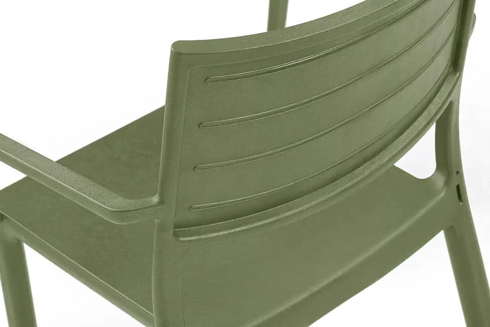 PRE ORDER: SEP. - Keter Metaline Metal Look Dining Chair: Green - 6 Pack - Image 8