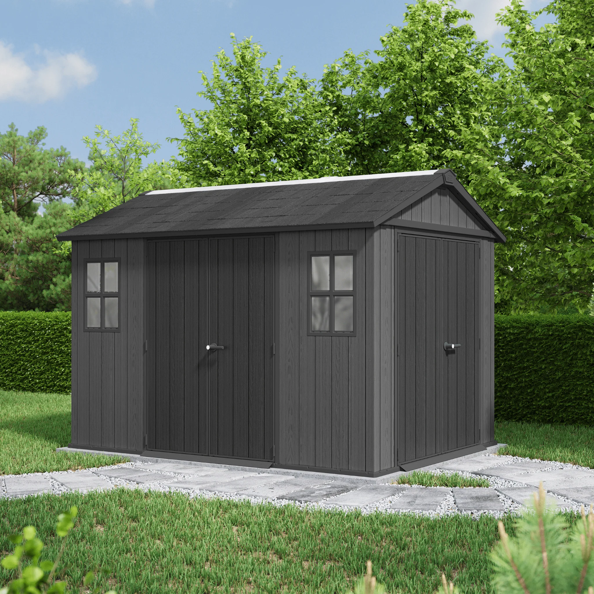 PRE ORDER: JUNE. - Keter Newton Plus Double Door Shed 7.5x11 (2.3 x 3.4m) - Image 7