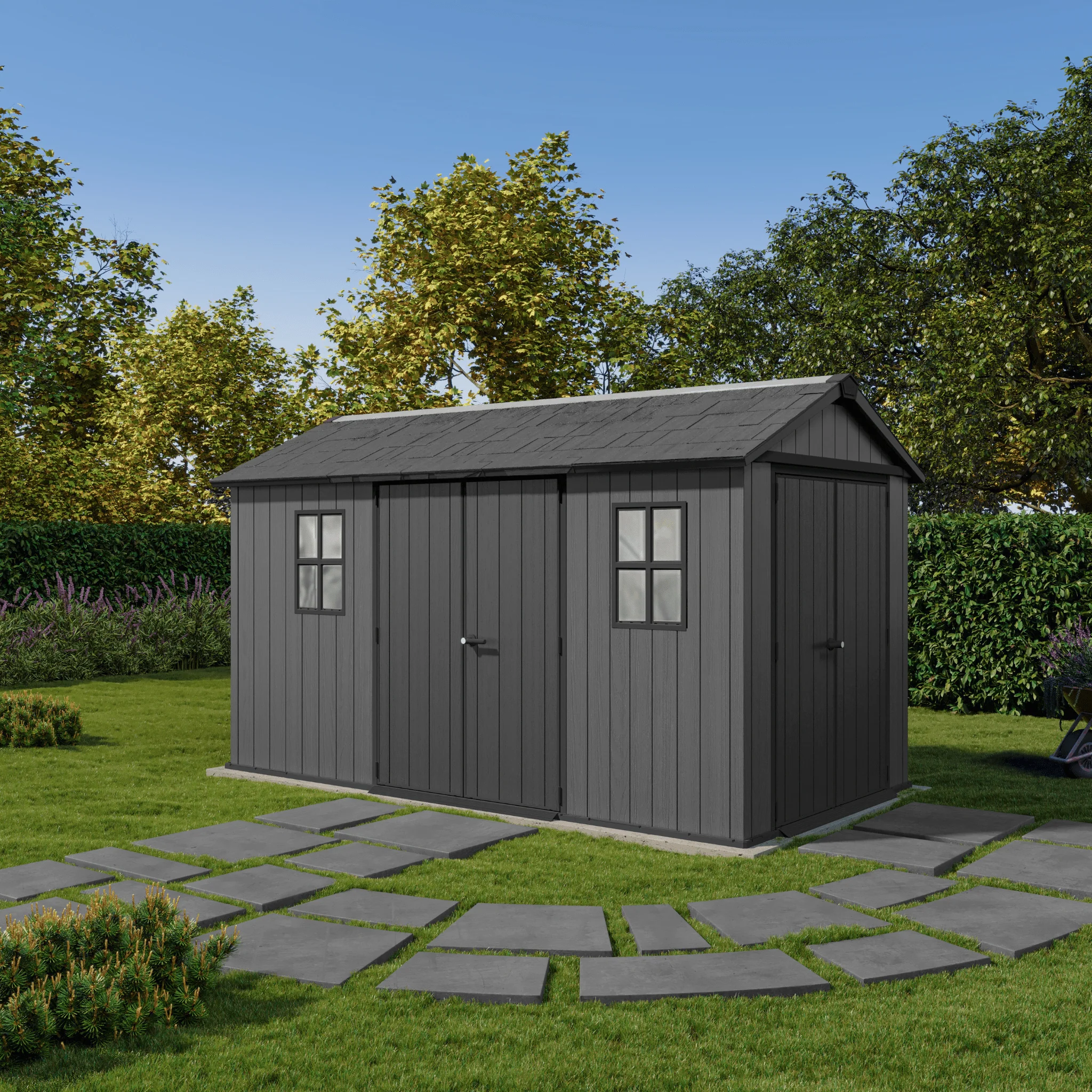PRE ORDER: JUNE. - Keter Newton Plus Double Door Shed 7.5x13 (2.3 x 4.0m) - Image 8