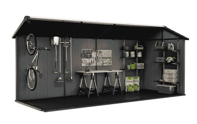 PRE ORDER: JUNE. - Keter Newton Plus Double Door Shed 7.5x17 (2.3 x 5.2m) - Image 3