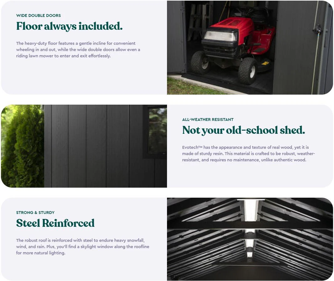 PRE ORDER: JUNE. - Keter Newton Plus Double Door Shed 7.5x17 (2.3 x 5.2m) - Image 4