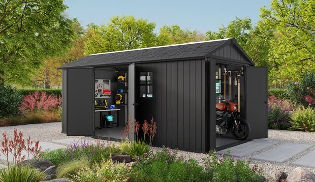 PRE ORDER: JUNE. - Keter Newton Plus Double Door Shed 7.5x17 (2.3 x 5.2m) - Image 7