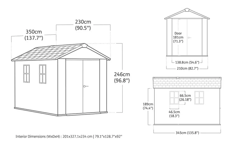 PRE ORDER: JUNE. - Keter Newton Plus Shed 7.5x11 (2.3 x 3.5m) - Image 6