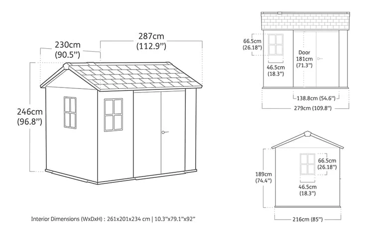PRE ORDER: JUNE. - Keter Newton Plus Shed 7.5x9 (2.3 x 2.9m) - Image 15