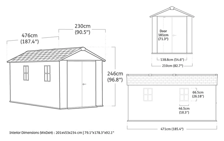 PRE ORDER: JUNE. - Keter Newton Plus Shed 7.5x15 (2.3 x 4.7m) - Image 4