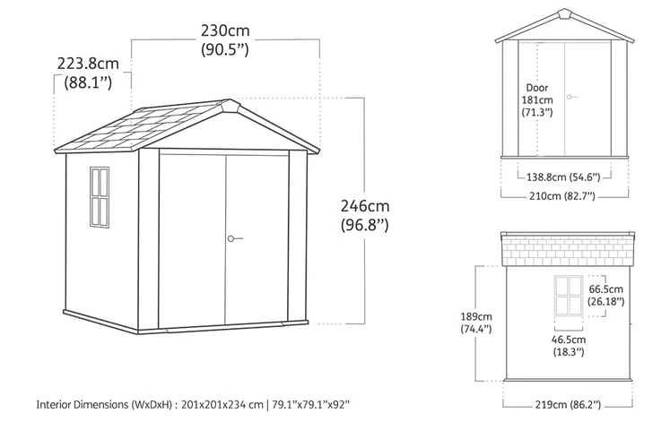 PRE ORDER: JUNE. - Keter Newton Plus Shed 7.5x7 (2.3 x 2.2m) - Image 15