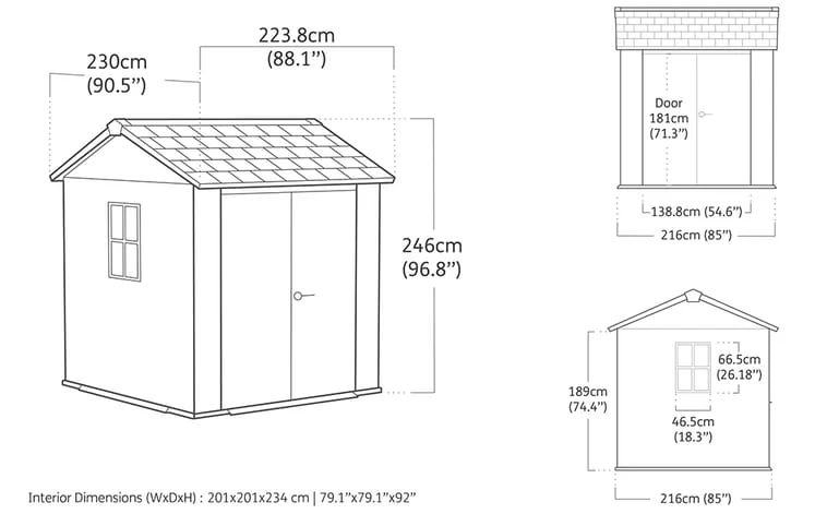 PRE ORDER: JUNE. - Keter Newton Plus Shed 7.5x7 (2.3 x 2.2m) - Image 16