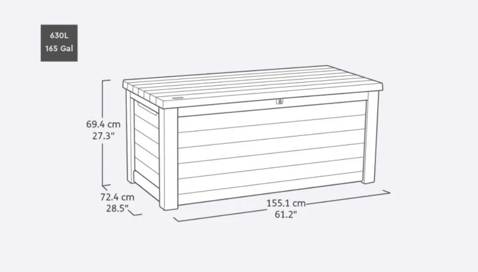 Keter Northwood 630L Outdoor Storage Box - White - Image 2