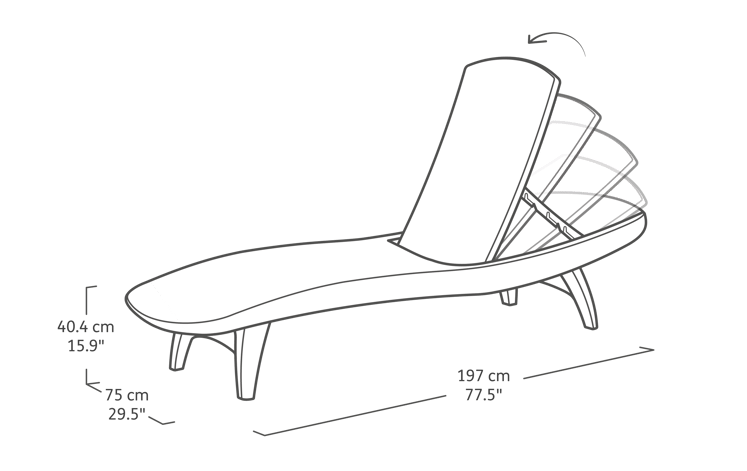 PRE ORDER: JUNE. - Keter Pacific Sun Lounger - Image 3