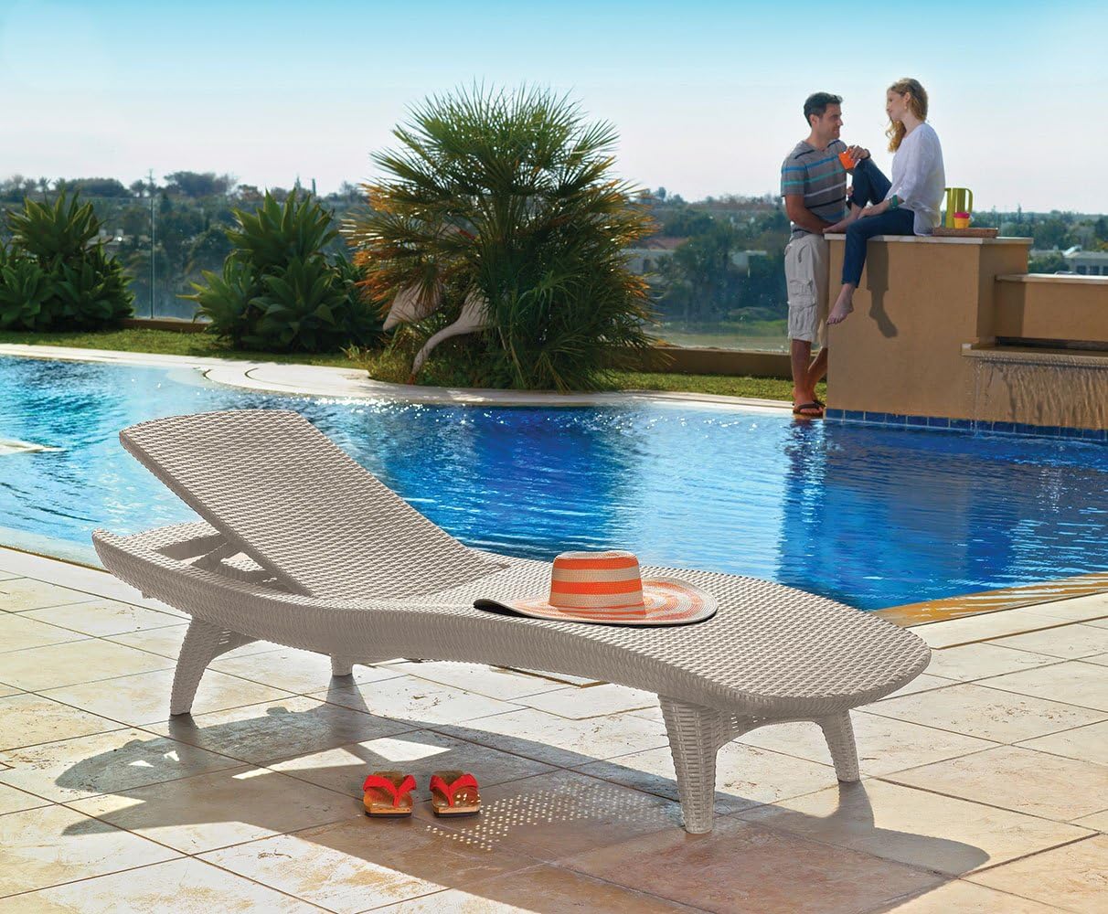 PRE ORDER: JUNE. - Keter Pacific Sun Loungers White - Image 7