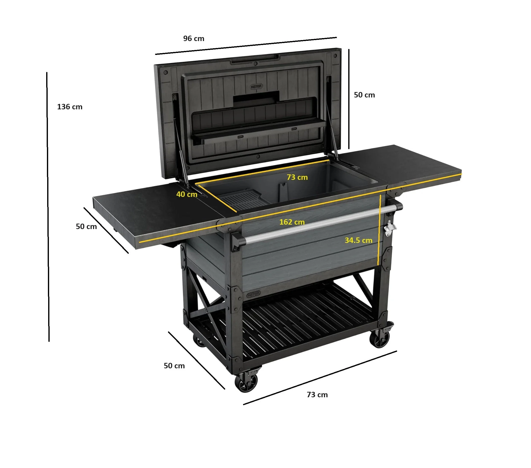 Keter Patio Cooler and Beverage Cart - Image 4