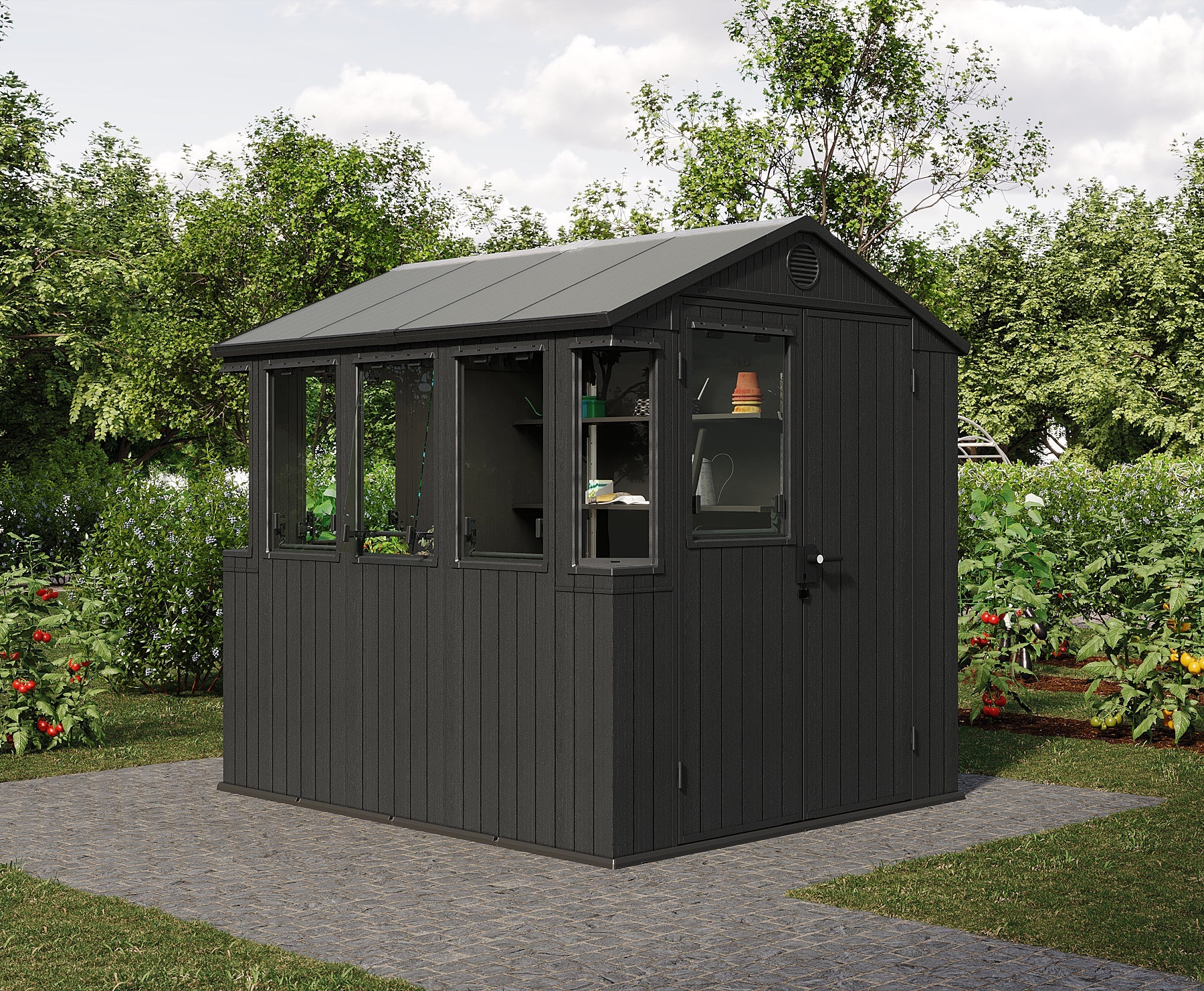 Keter Potting 6x8 Shed - Dark Grey (1.9 x 2.4m) - Image 7