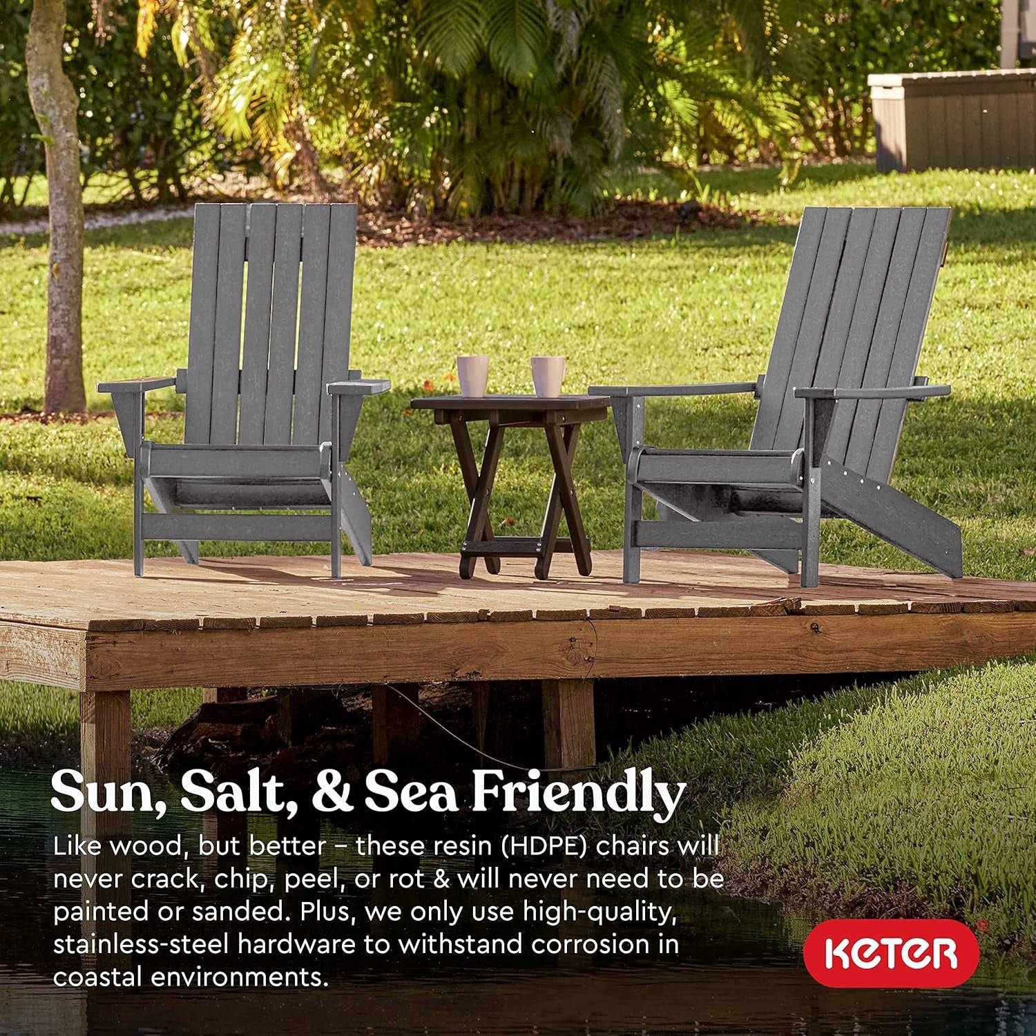 Keter Premium Montauk Adirondack Chair - Slate - Image 7