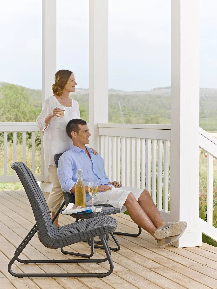 Keter Rio Patio Furniture Set - Graphite - Image 7