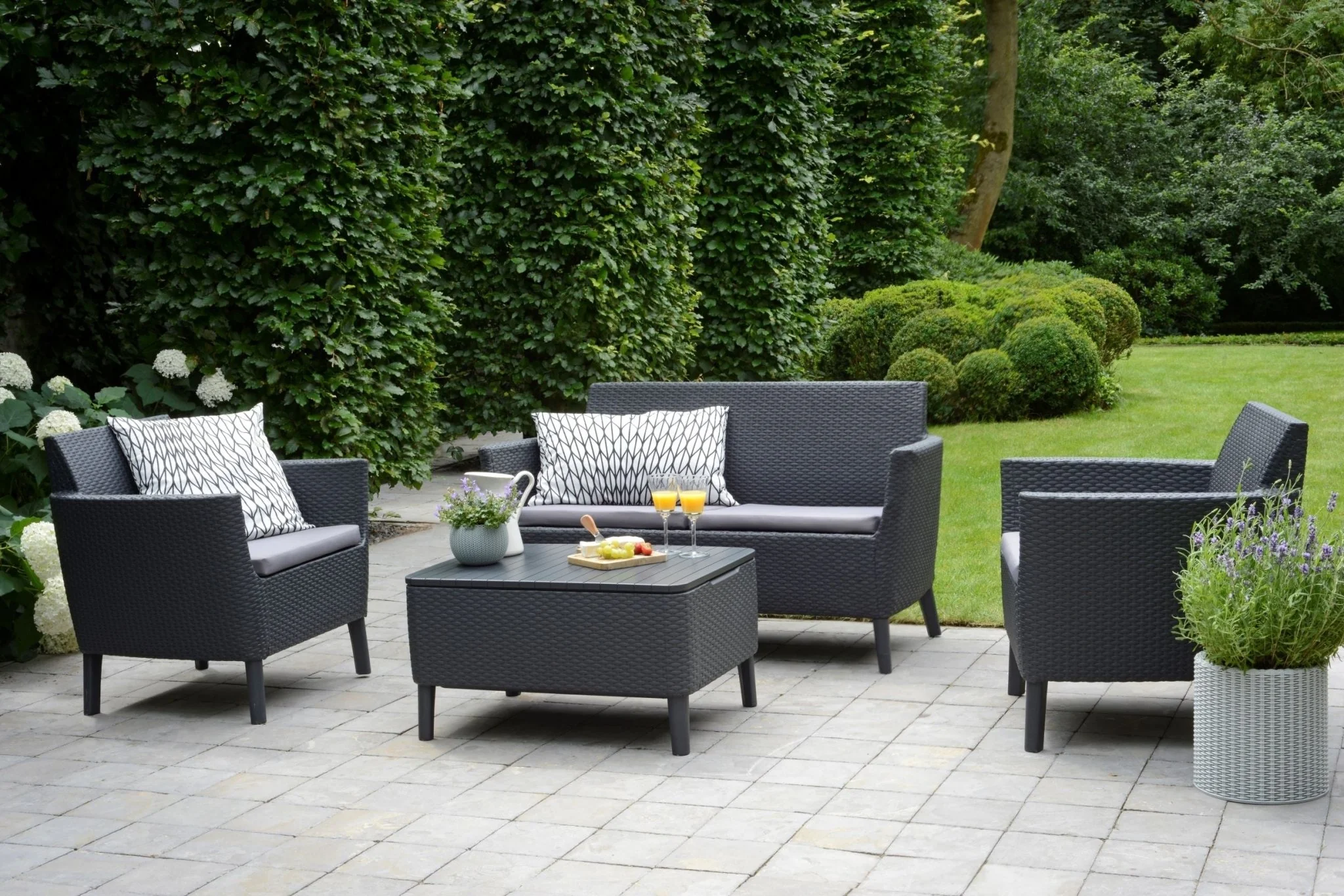 Keter Salemo Lounge Set With Storage Table - GRAPHITE - Image 11