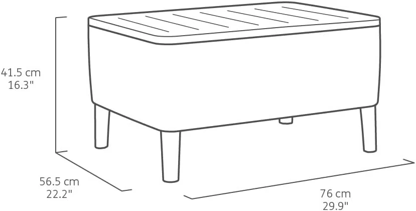 Keter Salemo Lounge Set With Storage Table - GRAPHITE - Image 7