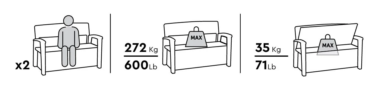 PRE ORDER: MAY. - Keter Signature 227L Storage Bench - Walnut Look - Image 4