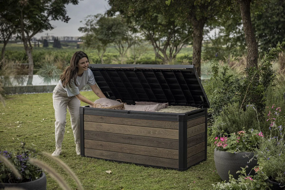 Keter Signature 570L Storage Box - Walnut Look - Image 10