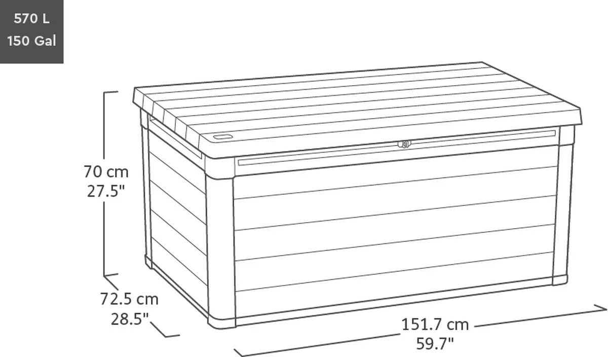 Keter Signature 570L Storage Box - Walnut Look - Image 2