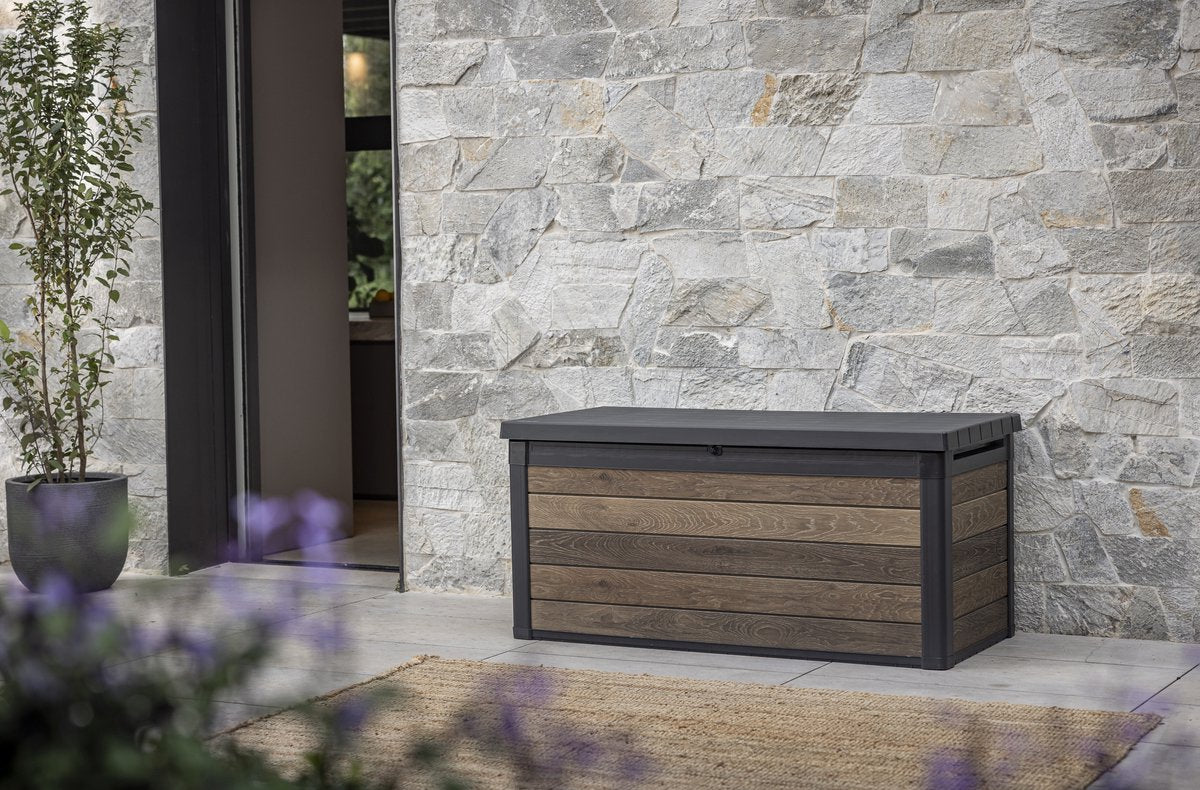 Keter Signature 570L Storage Box - Walnut Look - Image 7