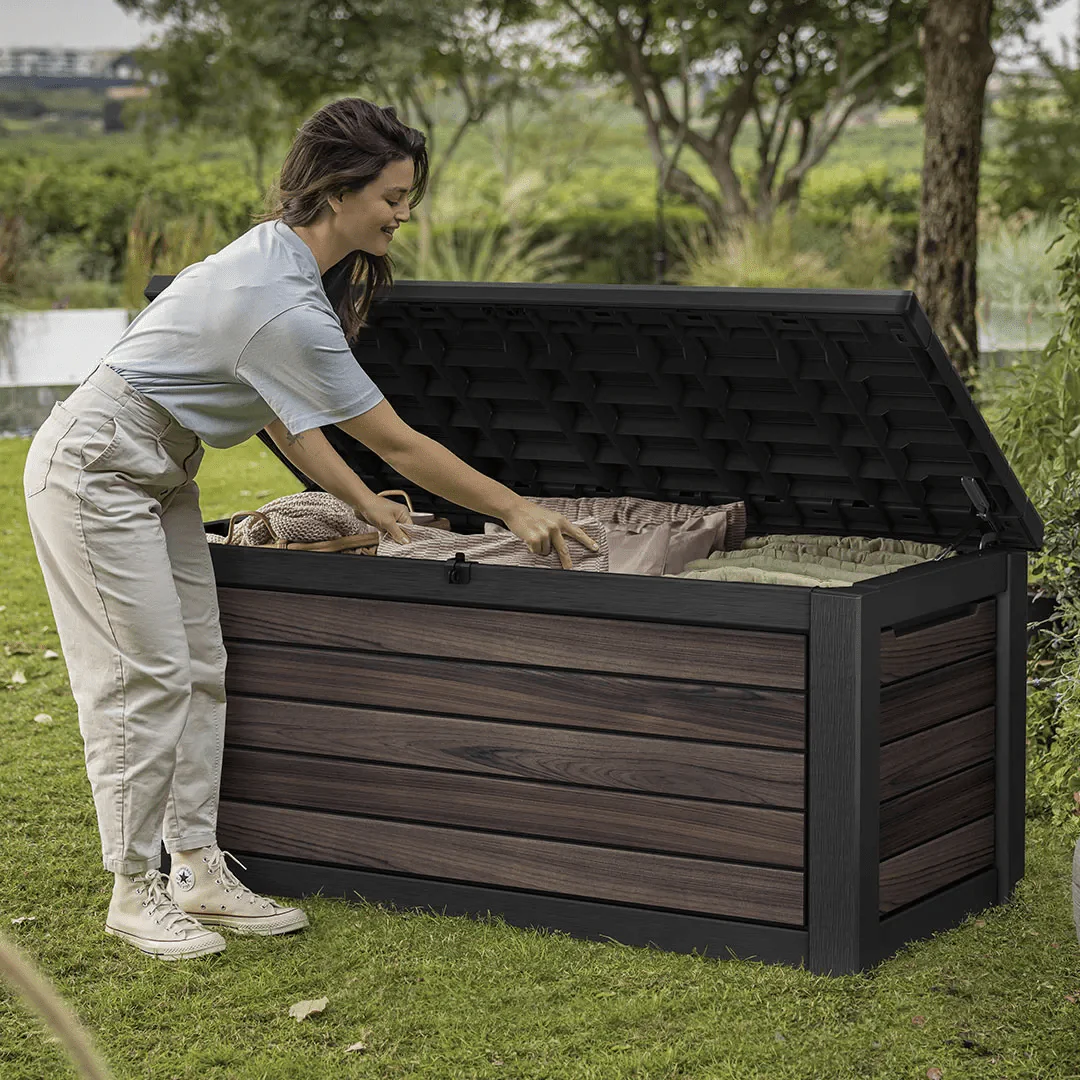 Keter Signature 630L Storage Box - Rosewood Look - Image 11