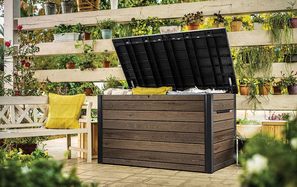 Keter Signature 870L Storage Box - Walnut Look - Image 10