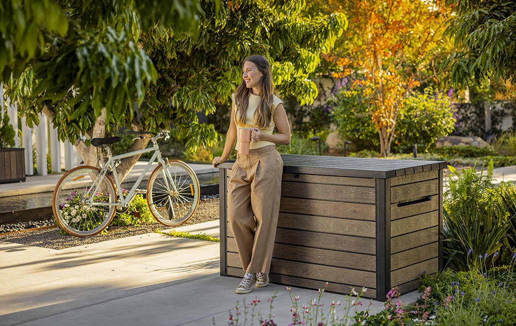 Keter Signature 870L Storage Box - Walnut Look - Image 13
