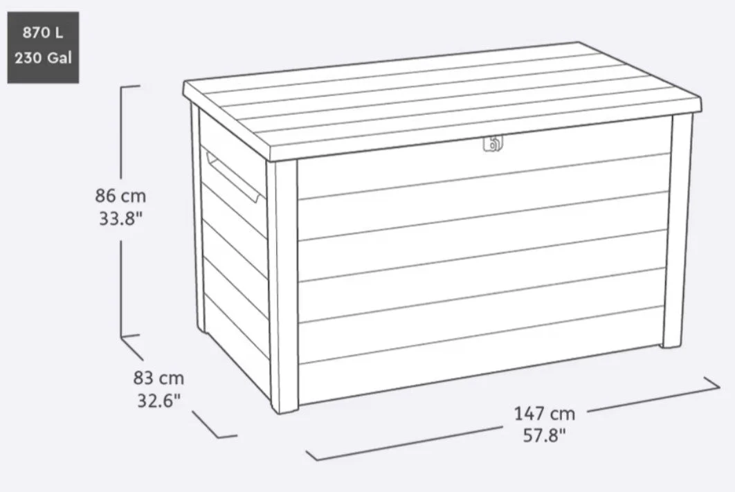 Keter Signature 870L Storage Box - Walnut Look - Image 2