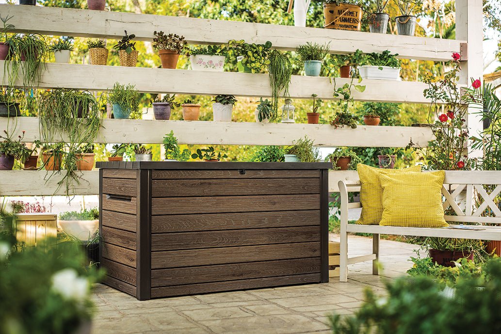 Keter Signature 870L Storage Box - Walnut Look - Image 8