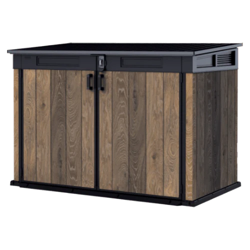 PRE ORDER: JULY - Keter Signature Horizontal Shed - Walnut Look 2020L