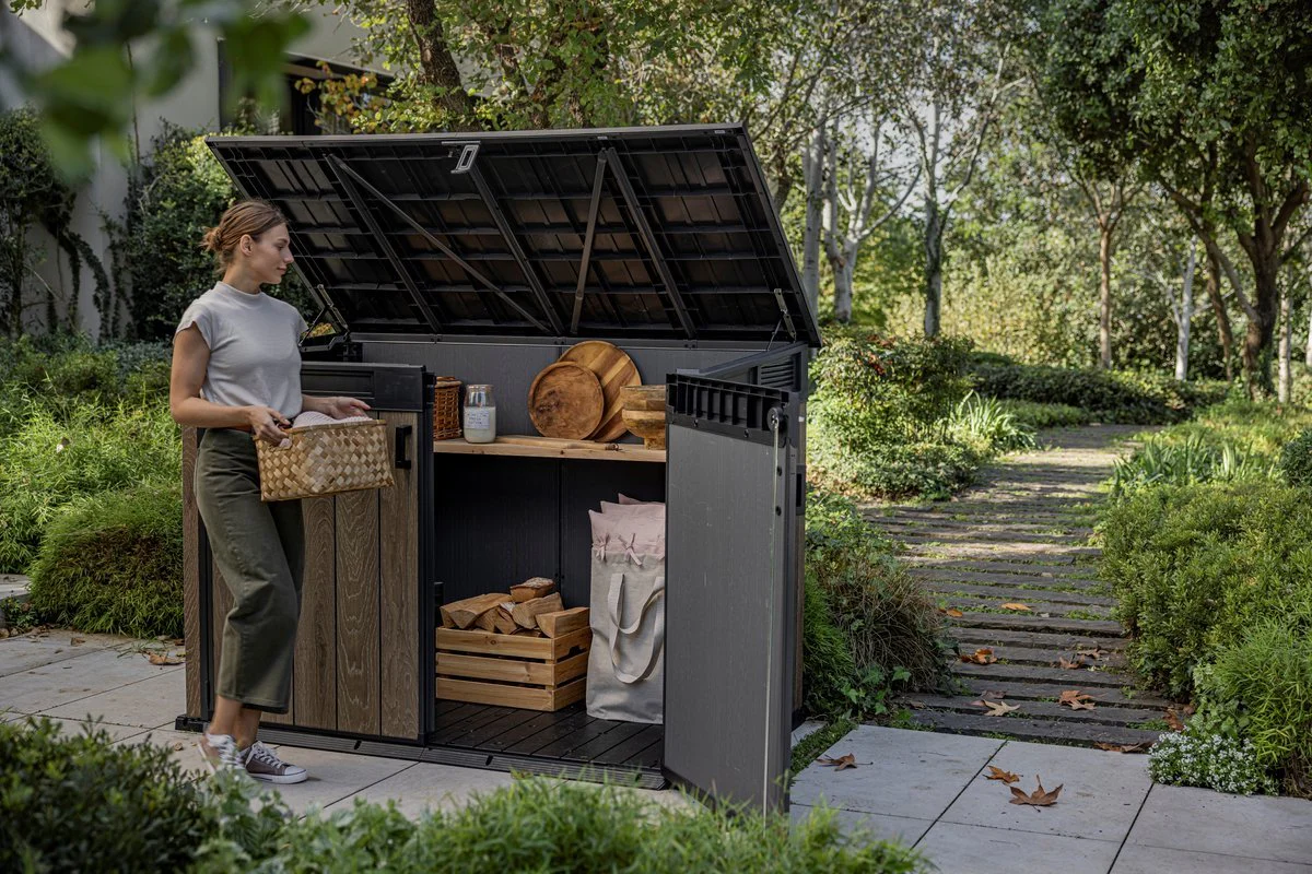 PRE ORDER: JULY - Keter Signature Horizontal Shed - Walnut Look 2020L - Image 10
