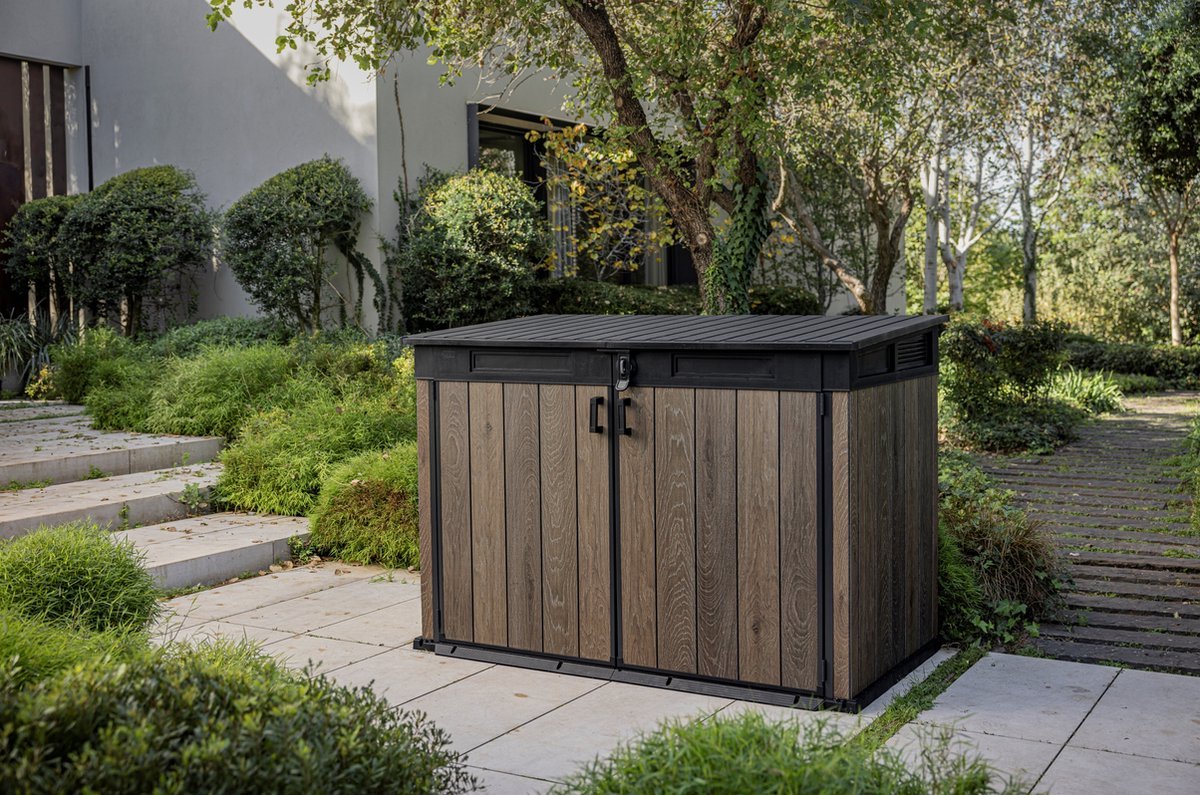 PRE ORDER: JULY - Keter Signature Horizontal Shed - Walnut Look 2020L - Image 8