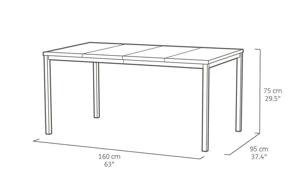 Keter Signature Porto Dining Table - Walnut Look (1.6 x 0.9m) - Image 2