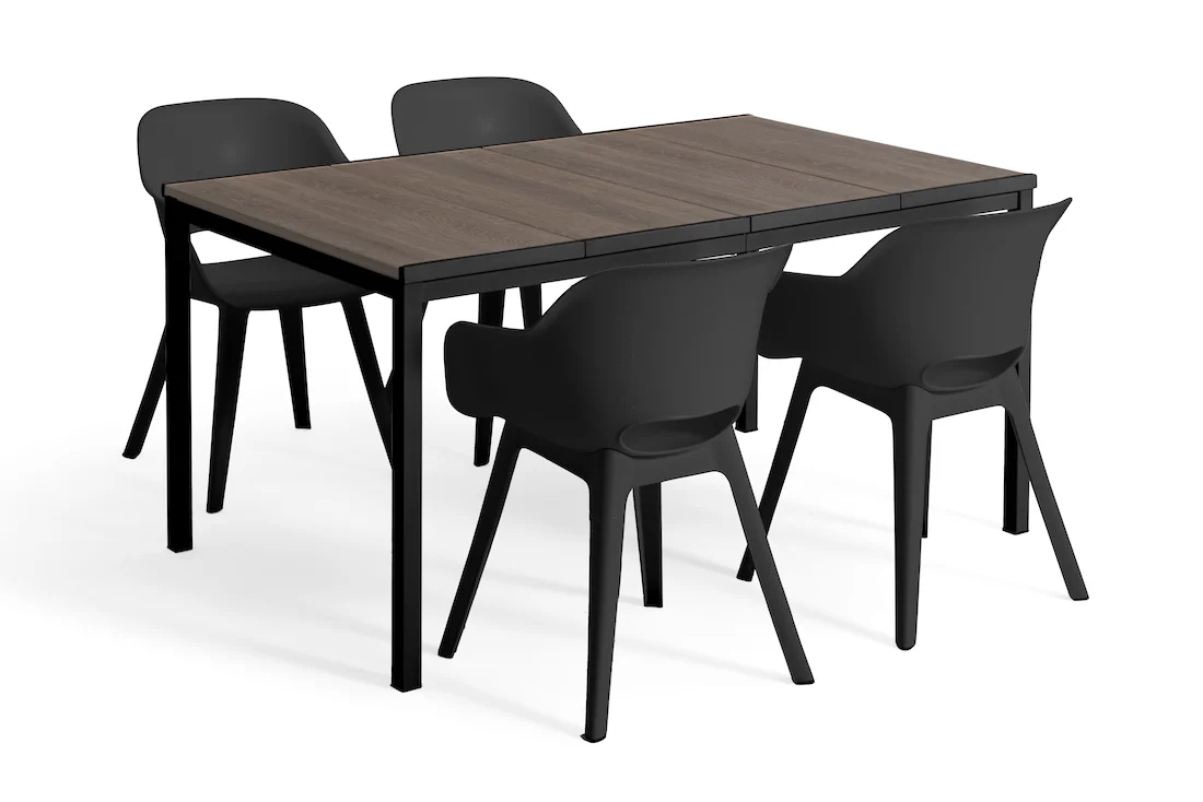Keter Signature Porto Dining Table - Walnut Look (1.6 x 0.9m) - Image 4