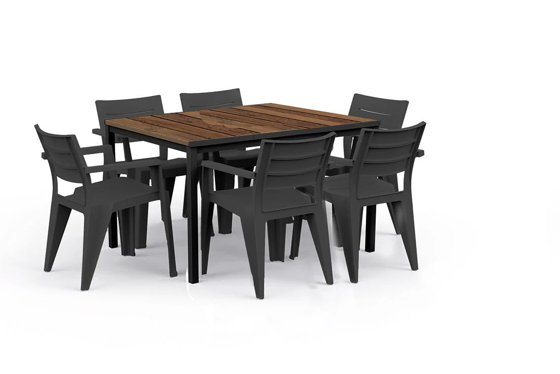 Keter Signature Porto Dining Table - Walnut Look (1.6 x 0.9m) - Image 6