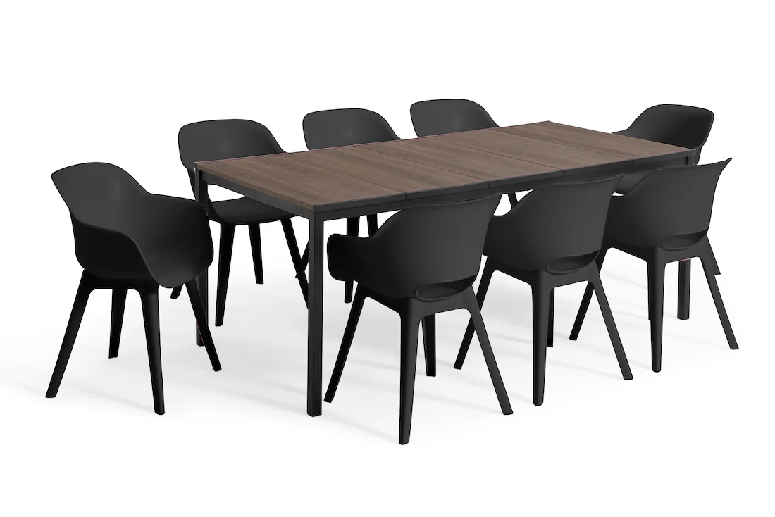 Keter Signature Porto Dining Table - Walnut Look (2 x 0.9m) - Image 10