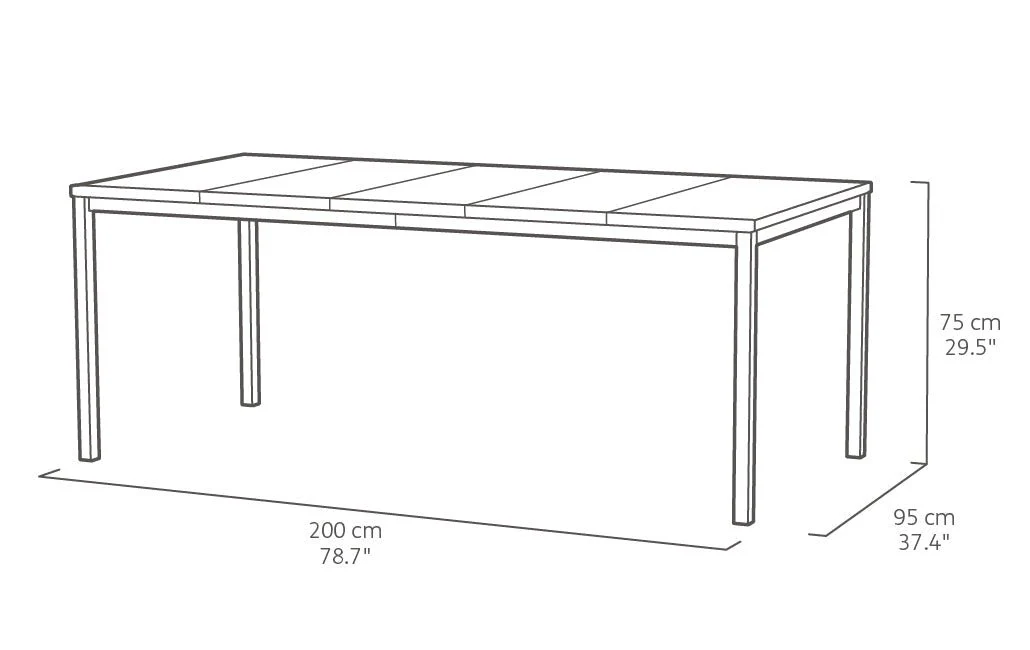 Keter Signature Porto Dining Table - Walnut Look (2 x 0.9m) - Image 2