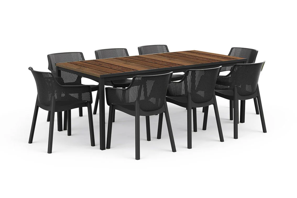 Keter Signature Porto Dining Table - Walnut Look (2 x 0.9m) - Image 7
