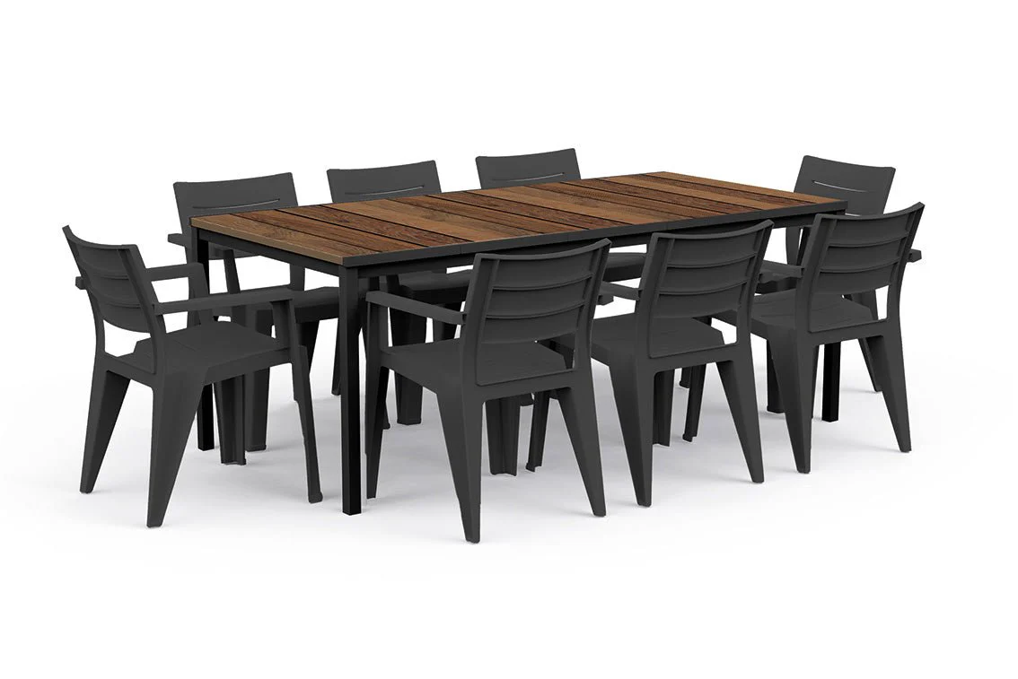 Keter Signature Porto Dining Table - Walnut Look (2 x 0.9m) - Image 8