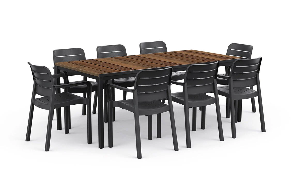 Keter Signature Porto Dining Table - Walnut Look (2 x 0.9m) - Image 9