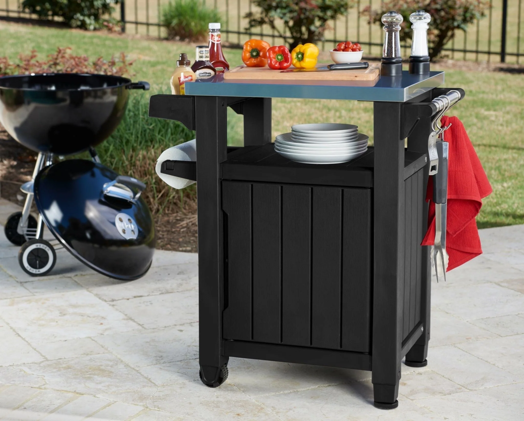 Keter Unity Classic Outdoor BBQ Prep Bench and Storage Unit - Image 12
