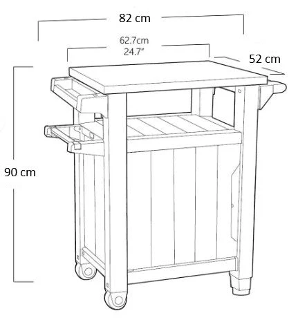 Keter Unity Classic Outdoor BBQ Prep Bench and Storage Unit - Image 2