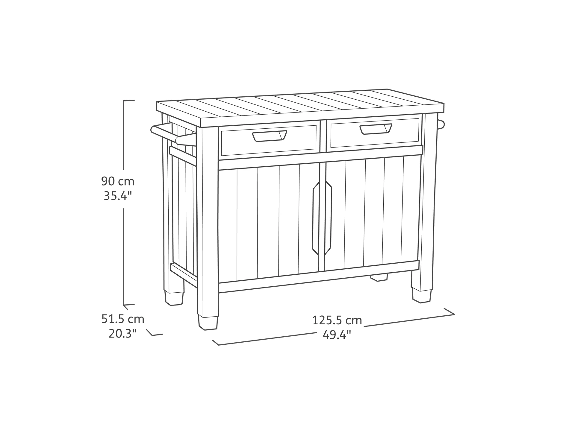 Keter Unity XL Drawers Outdoor Buffet Cabinet - Image 2