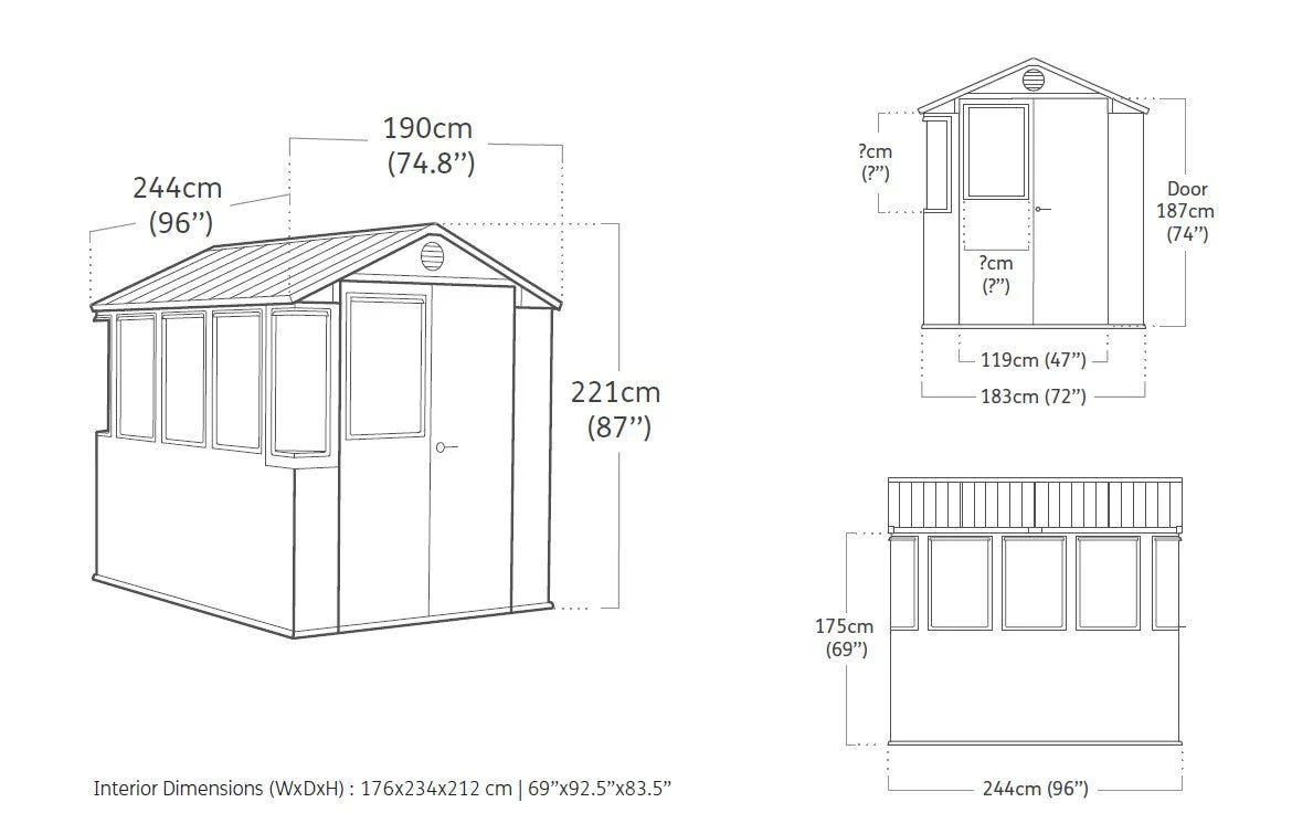Keter Potting 6x8 Shed - Green (1.9 x 2.4m) - Image 2
