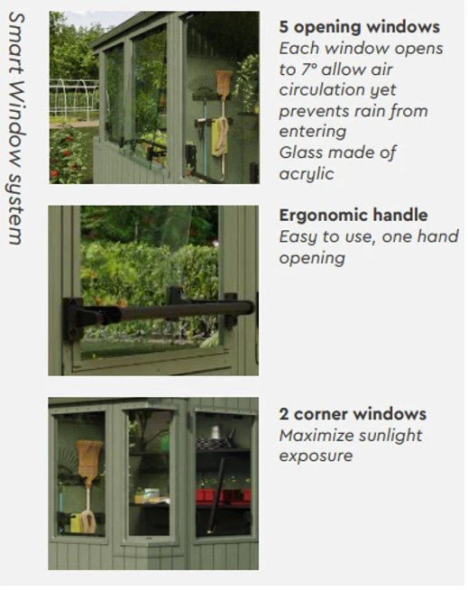 Keter Potting 6x8 Shed - Green (1.9 x 2.4m) - Image 4