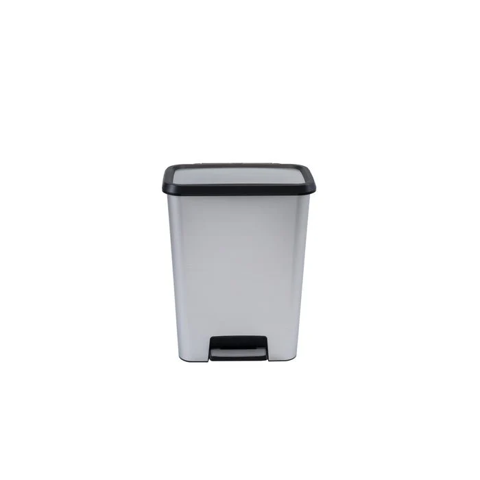 Curver Compatta 50L Duo 23+23L Recycling Bin - Steel Look - Image 6