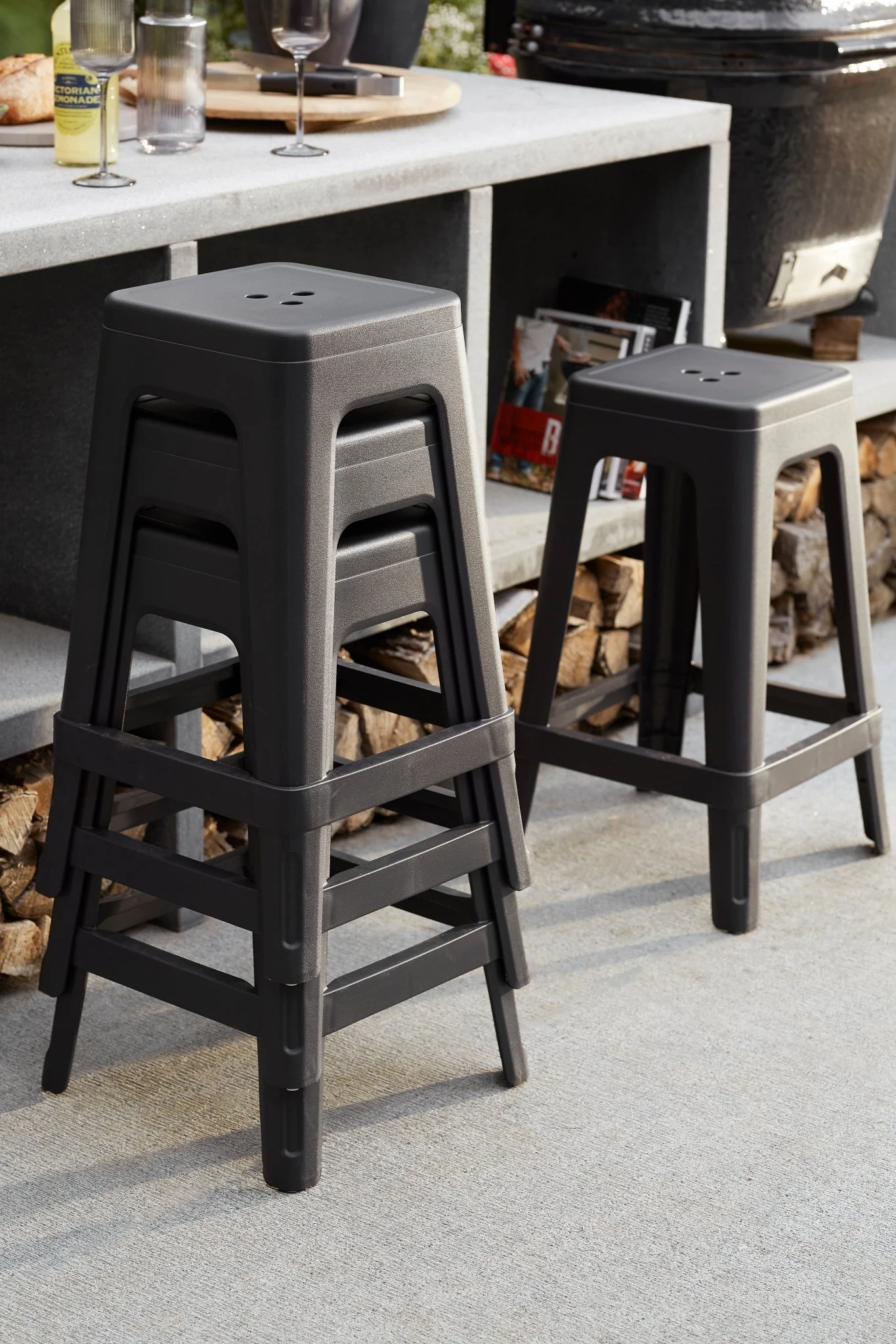 Keter Lucca Indoor/Outdoor Bar Stool - 4 Pack - Image 6