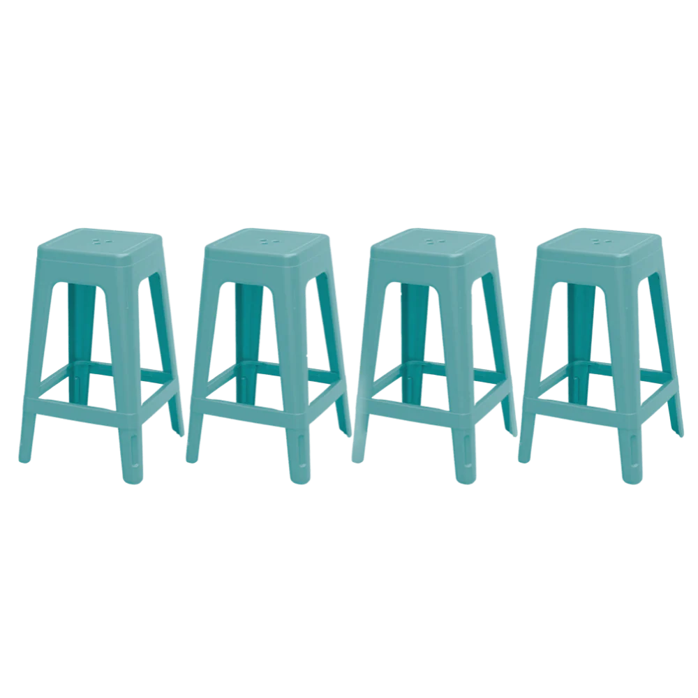 Keter Lucca Indoor/Outdoor Bar Stool - Blue - 4 pack