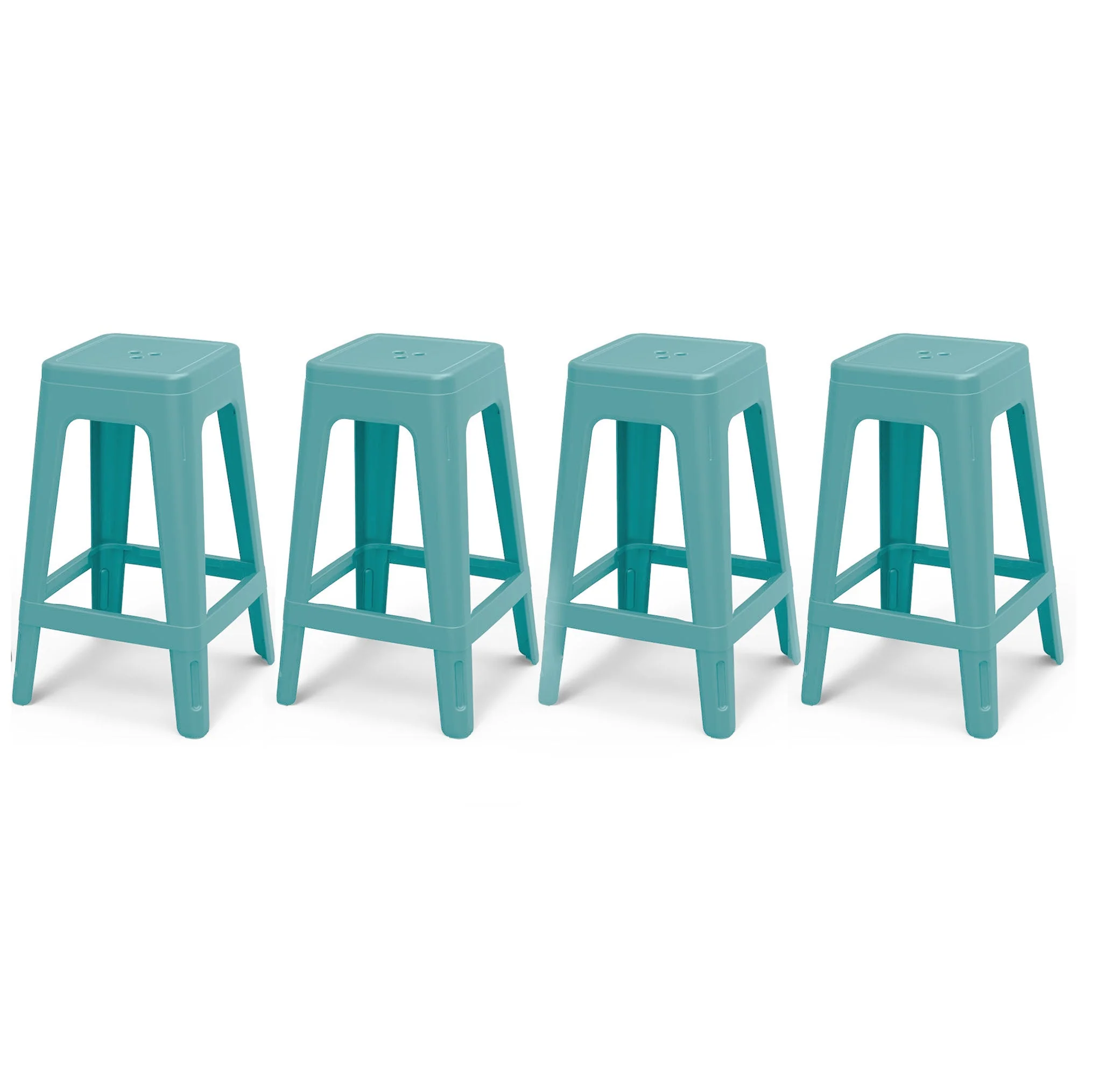 Keter Lucca Indoor/Outdoor Bar Stool - Blue - 4 pack - Image 4